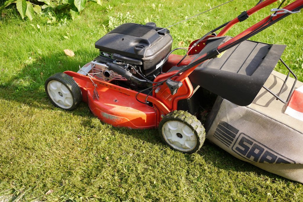 lawn mower cutting grass